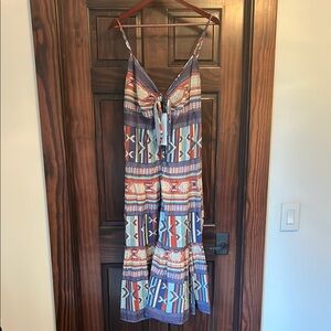 Veronica Beard Blue & Orange Tiered Ruffled Midi Sundress women’s Medium NWT